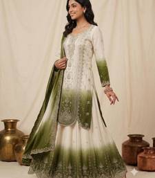 Multicolor faux georgette embroidered palazzo set