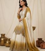 Multicolor faux georgette embroidered palazzo set