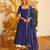 Blue faux georgette embroidered palazzo set