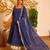 Blue faux georgette embroidered palazzo set