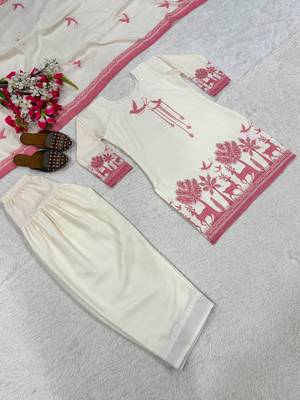 Off-white cotton poly printed farshi salwar set 4