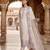 Off-white silk blend embroidered kurta set