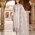 Off-white silk blend embroidered kurta set
