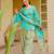 Blue cotton poly printed farshi salwar set