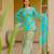 Blue cotton poly printed farshi salwar set