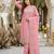 Light-pink silk blend embroidered kurta set