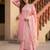 Light-pink silk blend embroidered kurta set