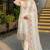 Off-white silk blend embroidered kurta set