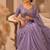 attractive lavender embroidery work with real bits work fendy satin indian wedding saree