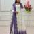 White georgette embroidered flared gown set