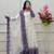 White georgette embroidered flared gown set
