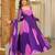 Multicolor faux georgette printed flared gown set