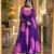 Multicolor faux georgette printed flared gown set