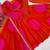 Orange faux georgette printed flared gown set