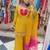 Yellow silk blend embroidered palazzo set