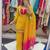 Yellow silk blend embroidered palazzo set