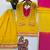 Yellow silk blend embroidered palazzo set