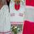 White silk blend embroidered palazzo set