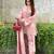 Light-pink faux georgette printed farshi salwar set