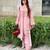 Light-pink faux georgette printed farshi salwar set