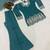 Teal silk blend embroidered palazzo set