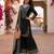 Black cotton poly embroidered palazzo set