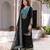Black cotton poly embroidered palazzo set
