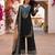 Black cotton poly embroidered palazzo set