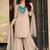 Beige cotton poly embroidered palazzo set