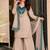 Beige cotton poly embroidered palazzo set