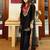 Black cotton poly embroidered palazzo set