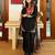 Black cotton poly embroidered palazzo set