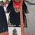 Black cotton poly embroidered palazzo set