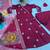 Dark-wine cotton poly embroidered palazzo set
