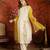 Off white embroidered silk blend 3-piece suit set