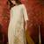 Off white embroidered silk blend 3-piece suit set