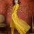 Mustard embroidered silk blend 3-piece suit set
