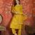 Mustard embroidered silk blend 3-piece suit set