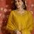 Mustard embroidered silk blend 3-piece suit set