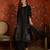 Black embroidered silk blend 3-piece suit set