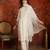 Off white embroidered silk blend 3-piece suit set