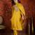 Mustard embroidered silk blend 3-piece suit set