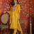 Mustard embroidered silk blend 3-piece suit set