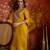 Mustard embroidered silk blend 3-piece suit set