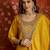 Mustard embroidered silk blend 3-piece suit set
