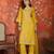 Mustard embroidered silk 3-piece suit set