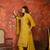Mustard embroidered silk 3-piece suit set