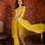 Mustard embroidered silk 3-piece suit set