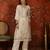 Off white embroidered silk 3-piece suit set