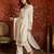 Off white embroidered silk 3-piece suit set